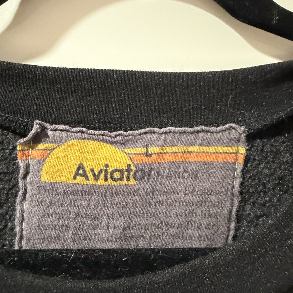 Aviator Nation Black Tiger Stripe Relaxed Fit Sweatshirt - Picture 4 of 5